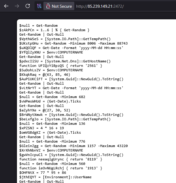 ClickFix PowerShell junk code